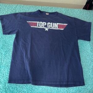 Top Gun Movie T Shirt Mens Delta Pro Weight‎ Blue Graphic Tee vtg